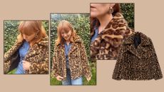matilda wearing the mango leopard print jacket and a cut out image 