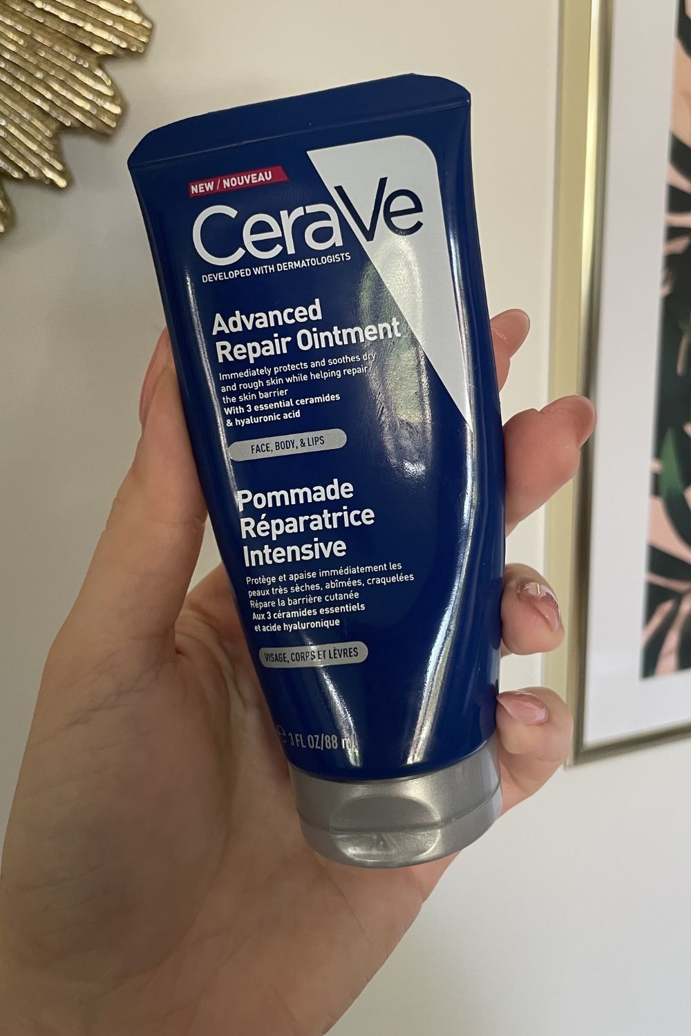 valeza holding the Cerave Advanced Repair Ointment