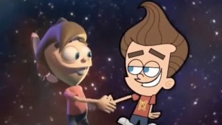 Timmy Turner and Jimmy Neuton shake hands on The Jimmy/Timmy Power Hour