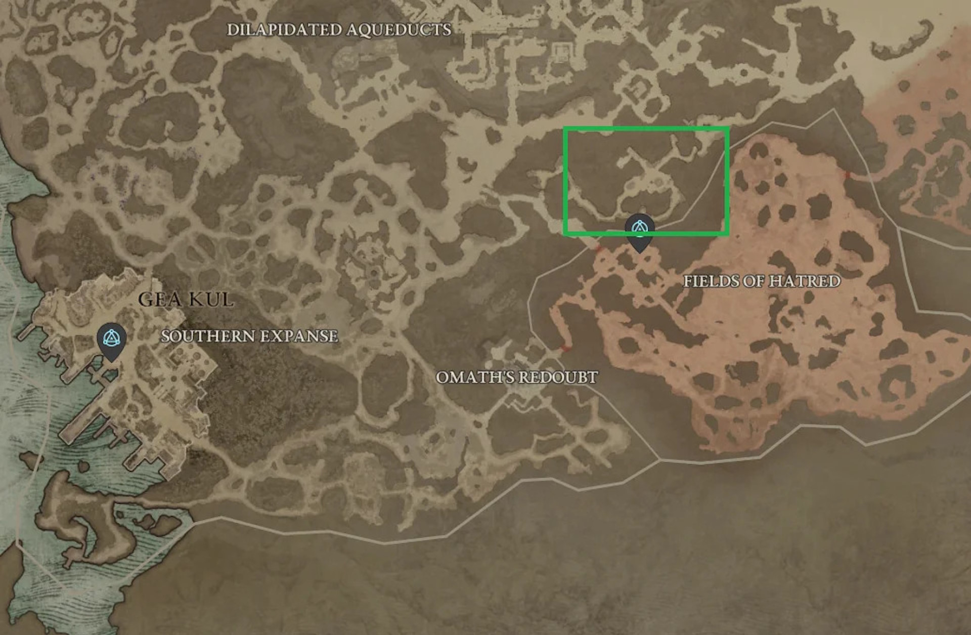 Diablo 4 - map to hidden camp