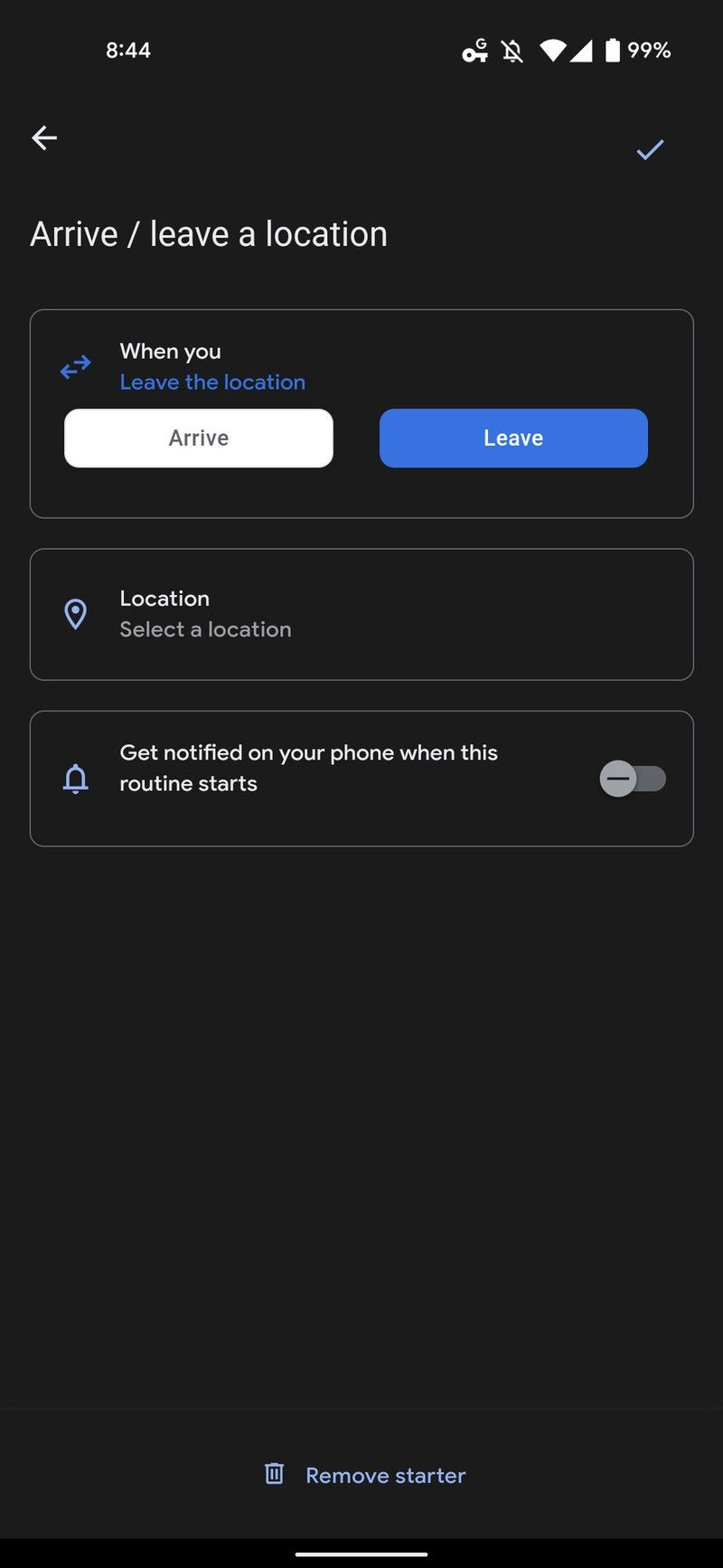 Google Home Location Trigger