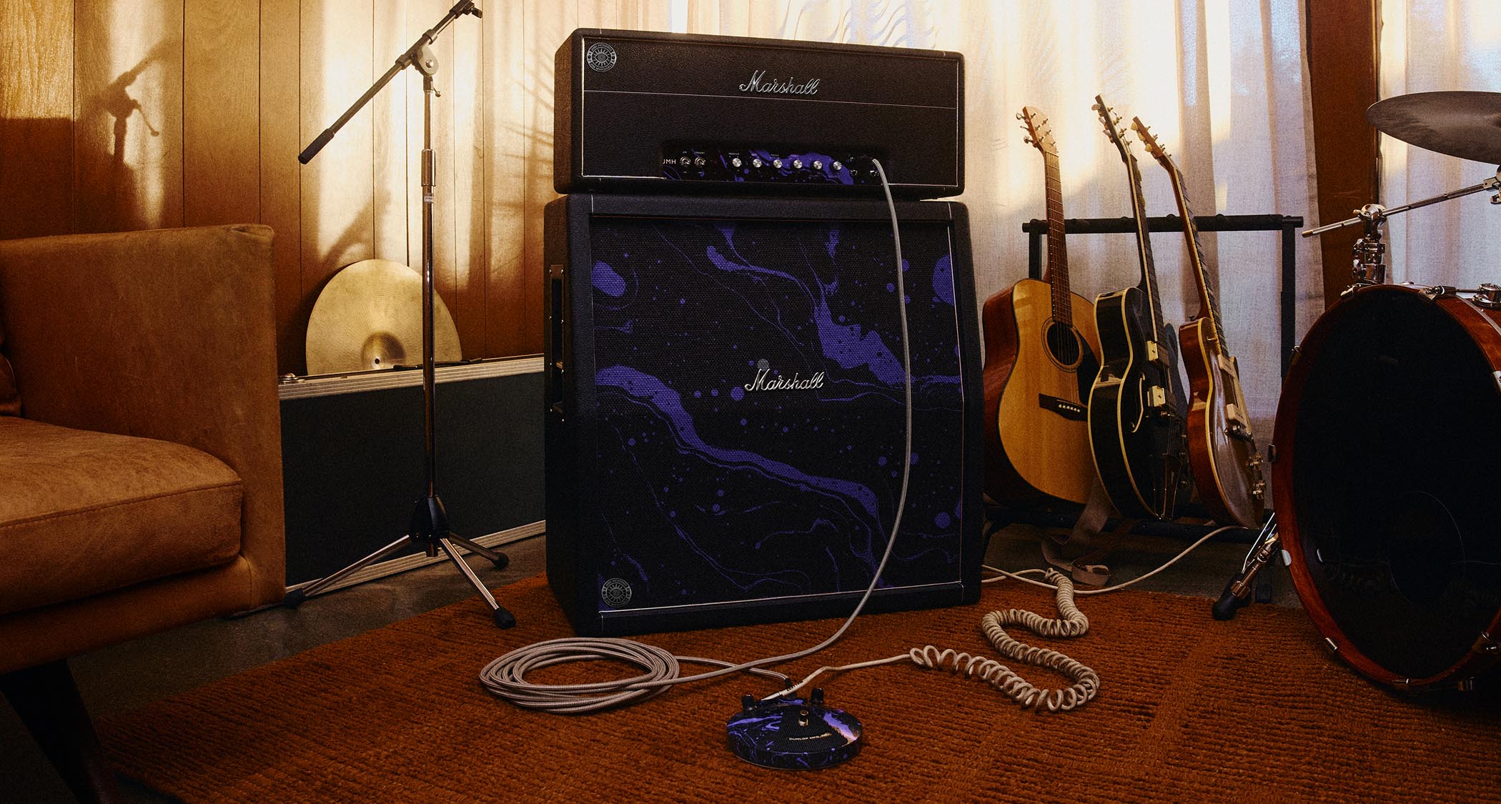 The Marshall 60th Anniversary Jimi Hendrix Collection features a Marshall 1959 Super Lead half-stack, and a special edition Dunlop Fuzz Face.