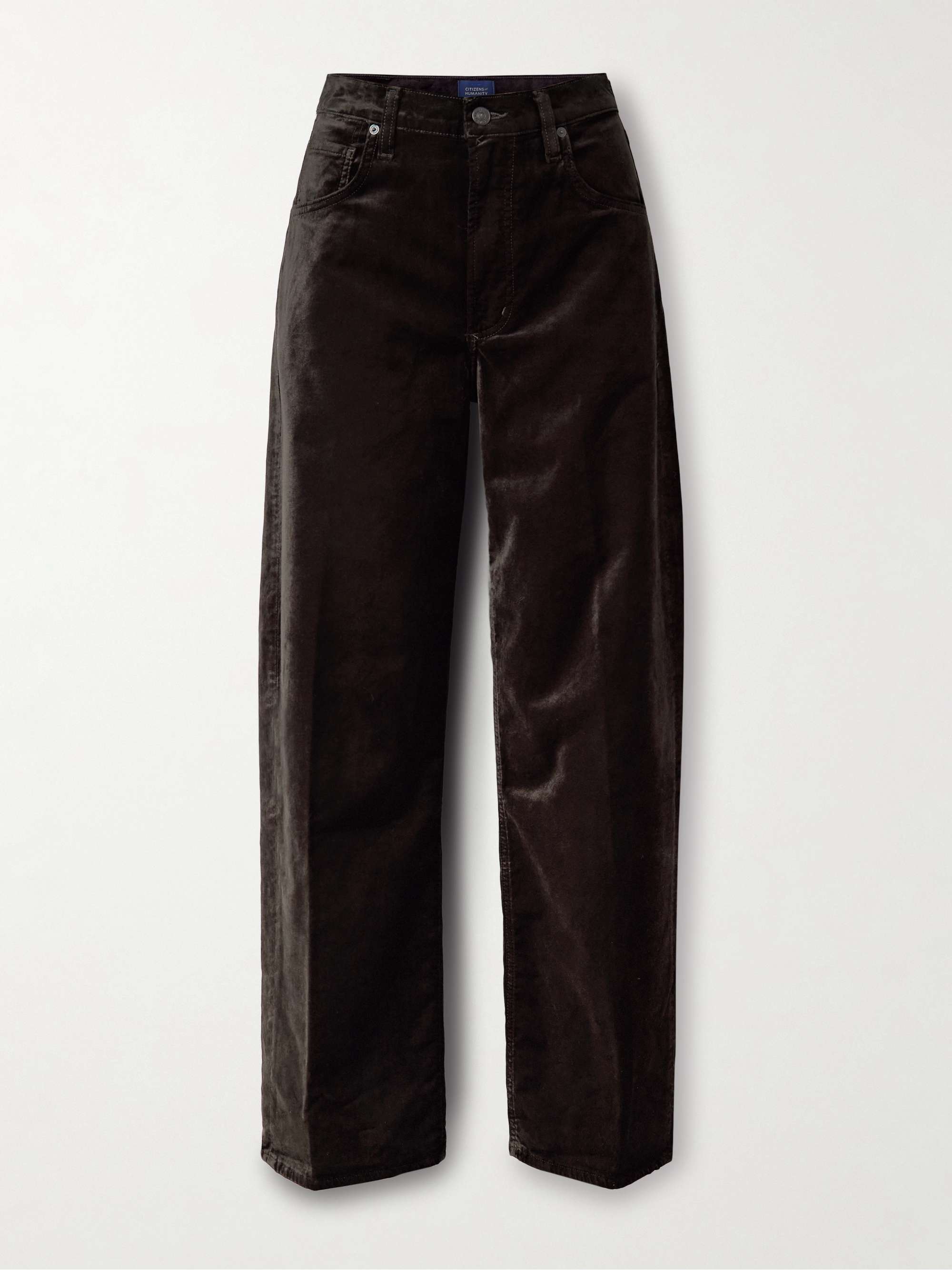 Ayla Baggy Cotton-Blend Velvet Wide-Leg Pants