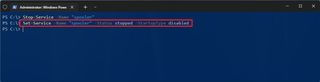 PowerShell disable service