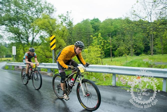 Sam Koerber and Michael Wissell pushing through the hardpack section through Coburn, PA.