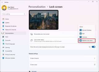 Windows 11 Lock screen app status