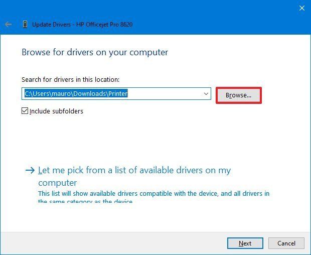 How to install a printer using the Windows Update Catalog driver on