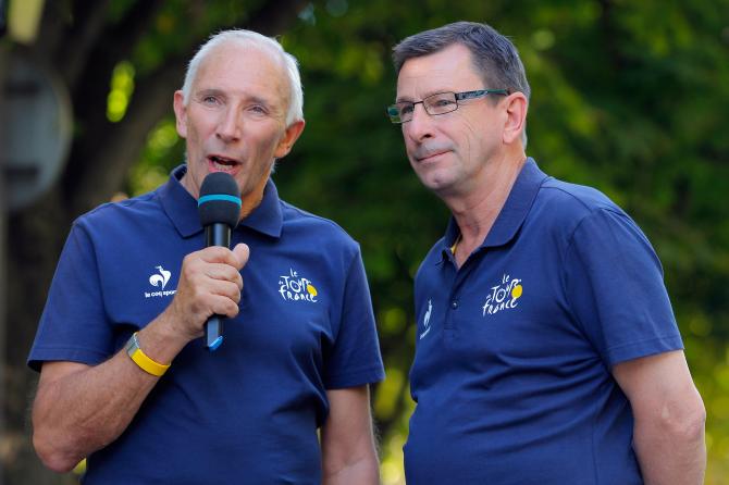 Phil Liggett and Paul Sherwen at the 2012 Tour de France