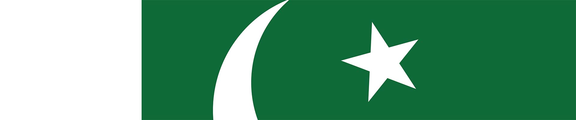 Un segmento de la bandera de Pakistán.