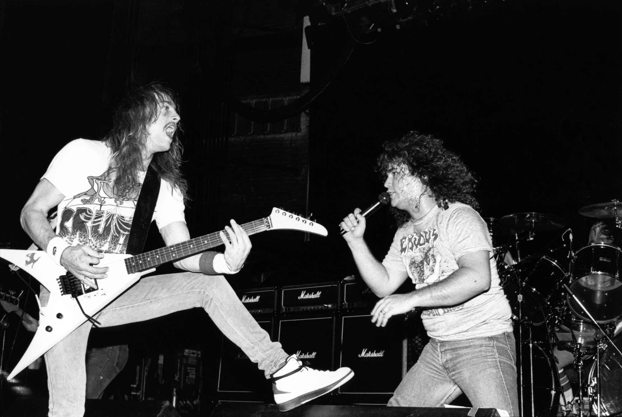 Exodus' Gary Holt (left) and Steve Souza perform onstage