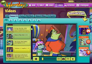 "Cyberchase" is a mathematics-focused show and website, here is it's "Videos" page.