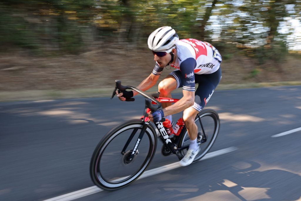 Team Trek rider Netherlands Bauke Mollema tries to come back after a technical problem during the 7th stage of the 107th edition of the Tour de France cycling race 168 km between Millau and Lavaur on September 4 2020 Photo by Kenzo Tribouillard AFP Photo by KENZO TRIBOUILLARDAFP via Getty Images