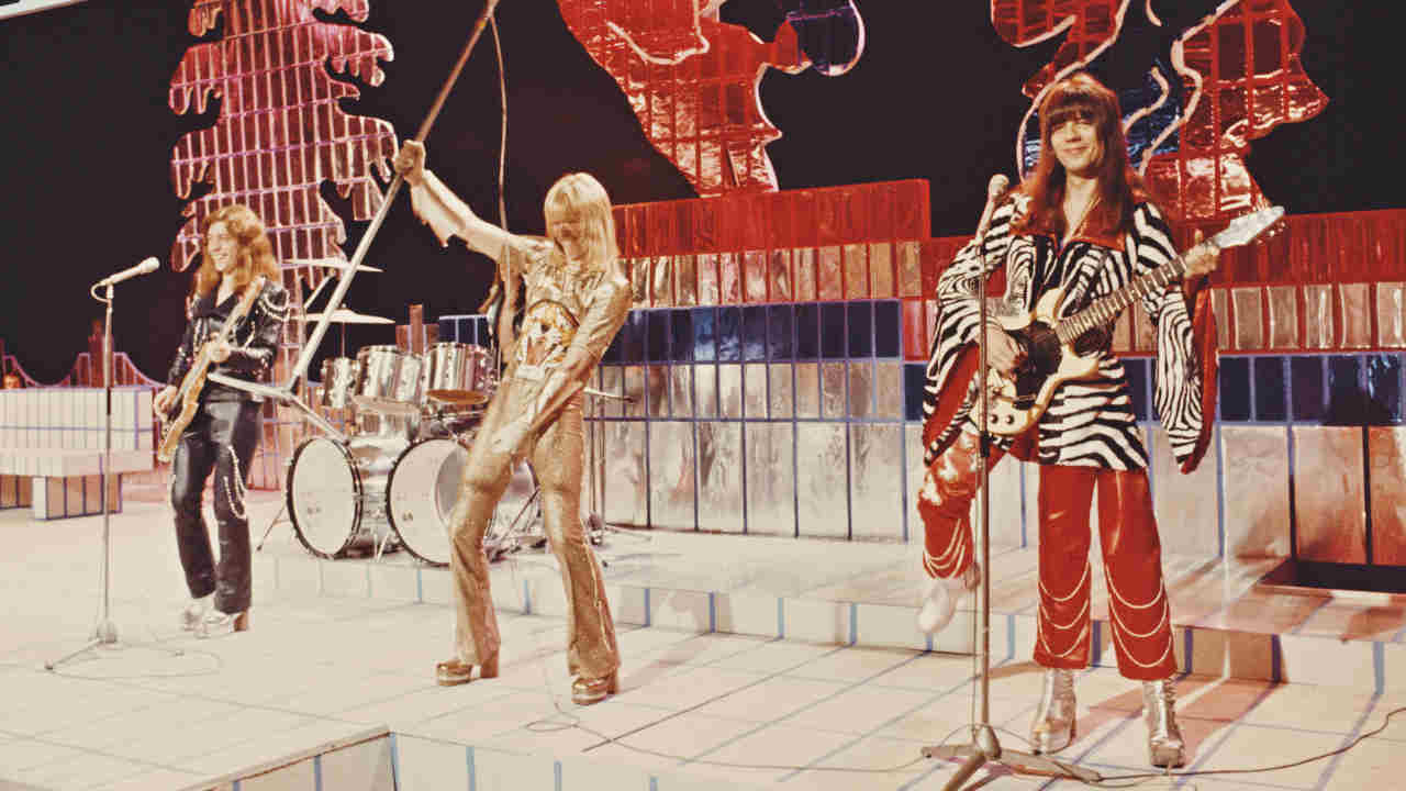 Sweet performing on TV show Top Of The Pops in 1973