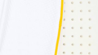 eve memory foam pillow close up of perforated foam interior