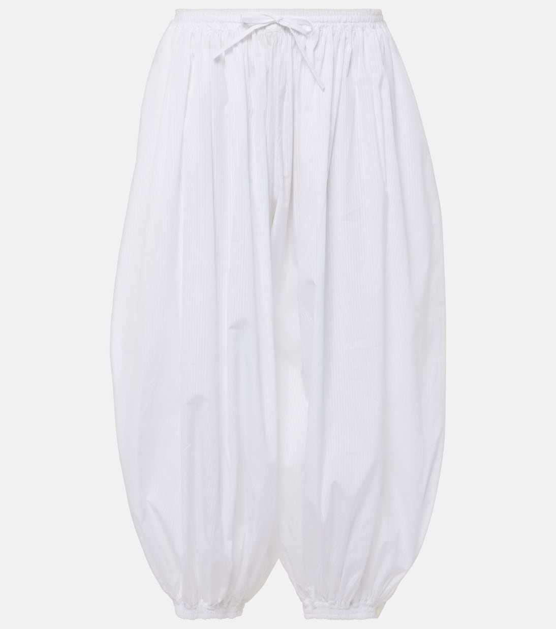 Pleated Cotton Poplin Wide-Leg Pants