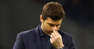 Chelsea manager Mauricio Pochettino looks dejected during the UEFA Champions League Semi Final second leg match between Ajax and Tottenham Hotspur at the Johan Cruyff Arena on May 08, 2019 in Amsterdam, Netherlands.