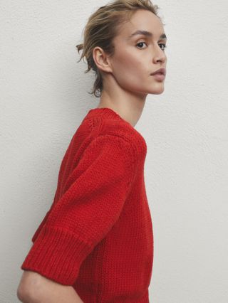 Cotton Blend Sweater With Crew Neck 