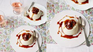 coffee Panna Cotta with Honeyed Pecans