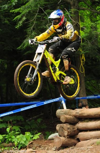 Filip Polc launching off the road jump