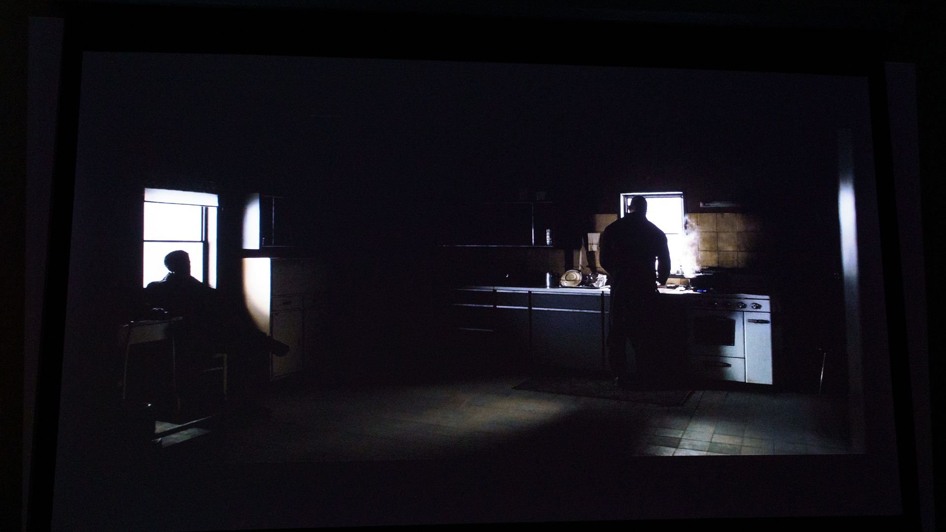 A picture projected on a screen by a JMGO N3 Ultimate projector