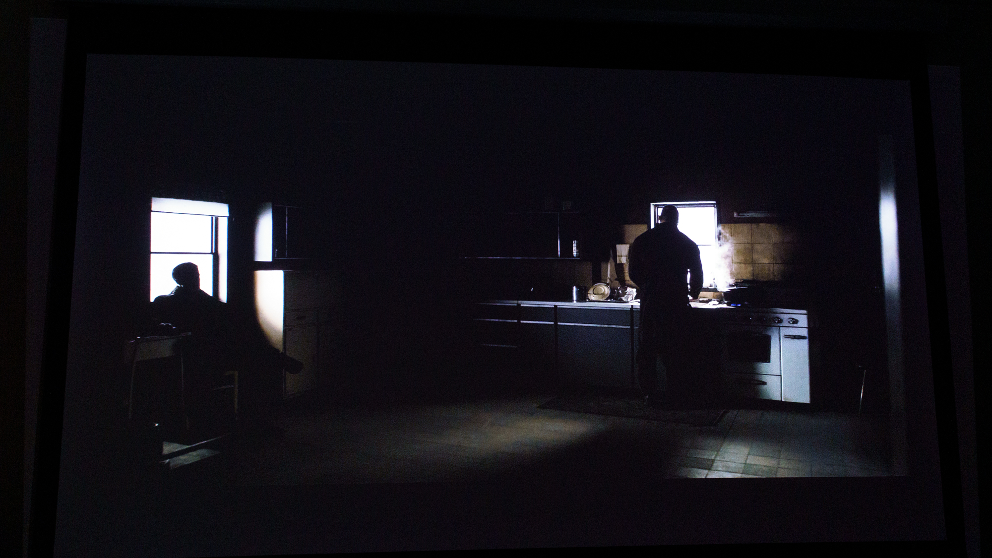 A picture projected on a screen by a JMGO N3 Ultimate projector