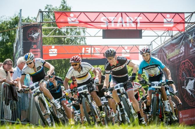 The start of the elite men's cross country in Saalhausen