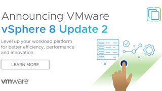 An advert announcing the launch of VMware vSphere 8 version 2