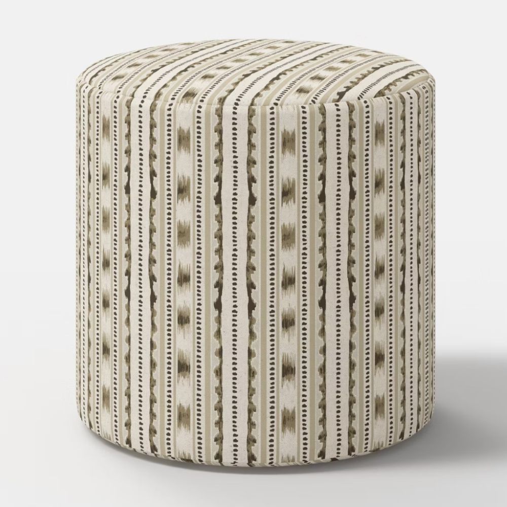 Ikat print ottoman seat