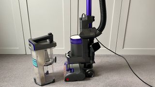 The Shark Anti Hair Wrap Upright Vacuum Cleaner with Powered Lift-Away NZ850UK with its dust canister deattached