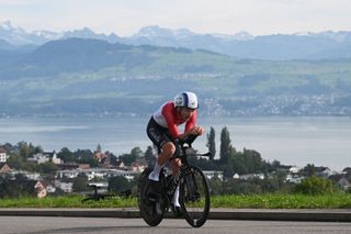 2024 Road World Championships: Derek Gee in action during the elite men's individual time trial