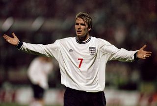 'Save Our Squad' star David Beckham playing for England.