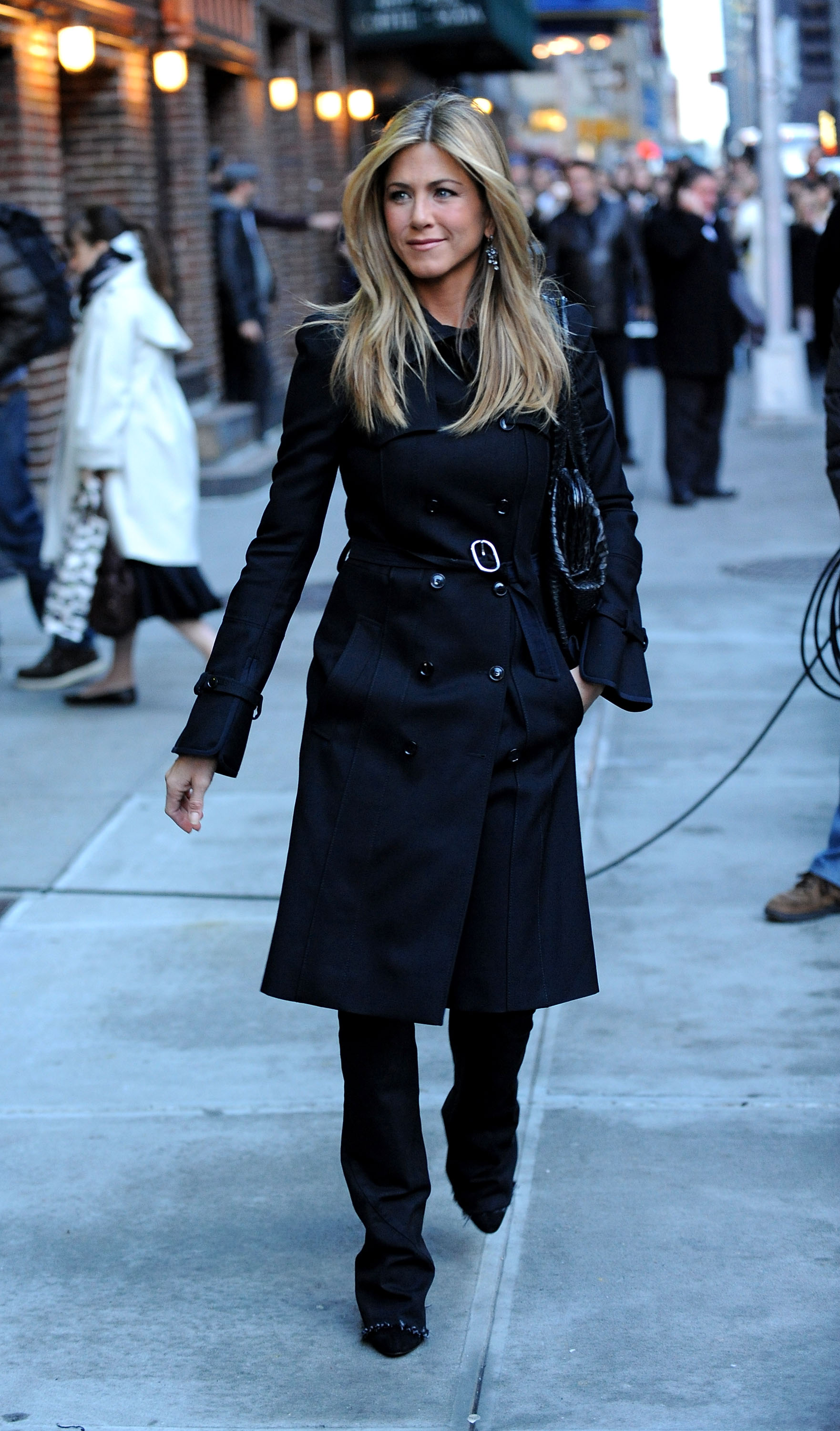 Jennifer Aniston visits the ''Late Show with David Letterman'' at the Ed Sullivan Theater on December 17, 2008 in New York City. (Photo by James Devaney/WireImage)