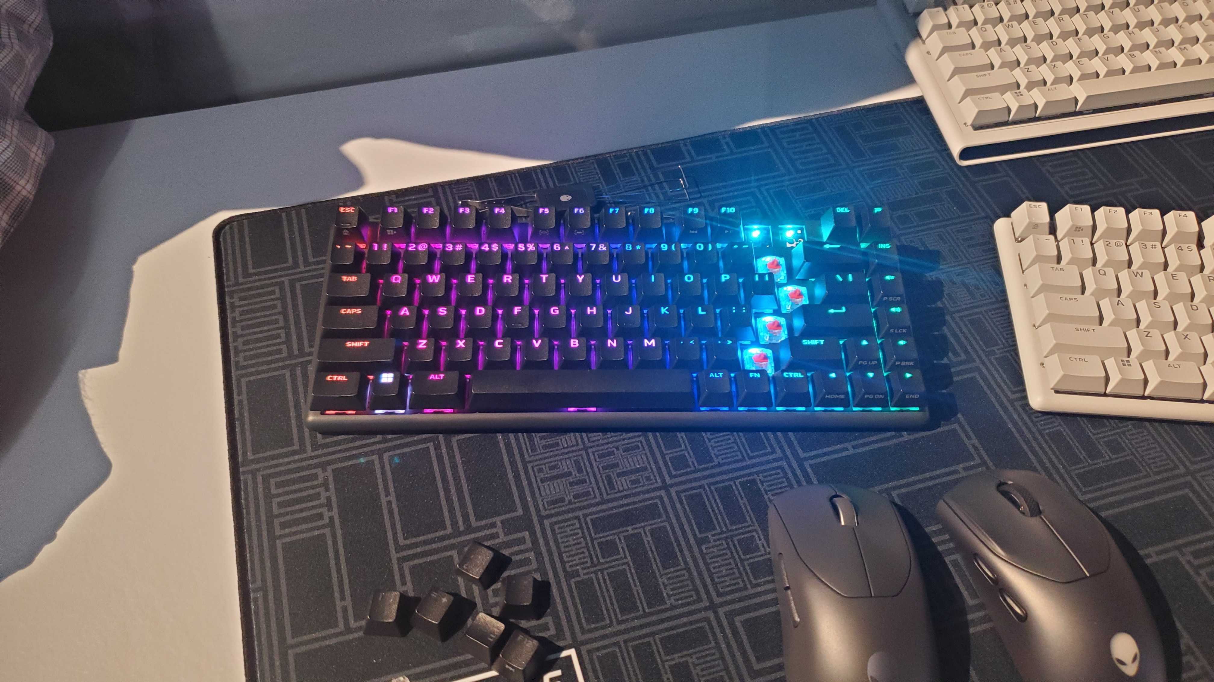 black RGB lit keyboard