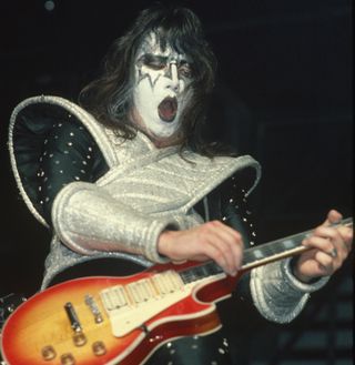 Ace Frehley performs live onstage with Kiss in 1978