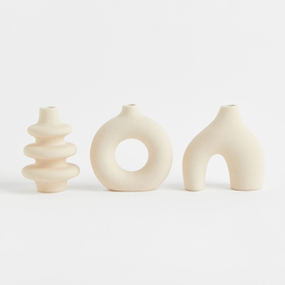 Trio of abstract stoneware vases