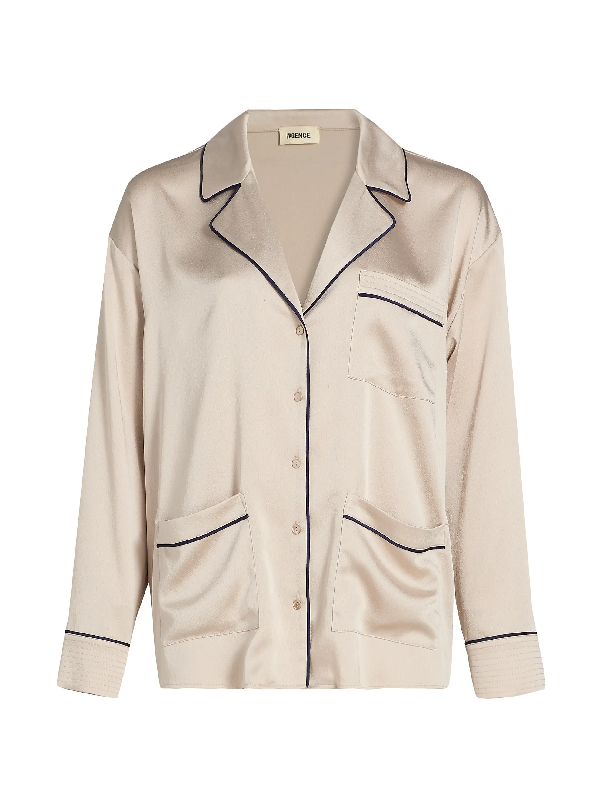 Mara Satin Piped Blouse