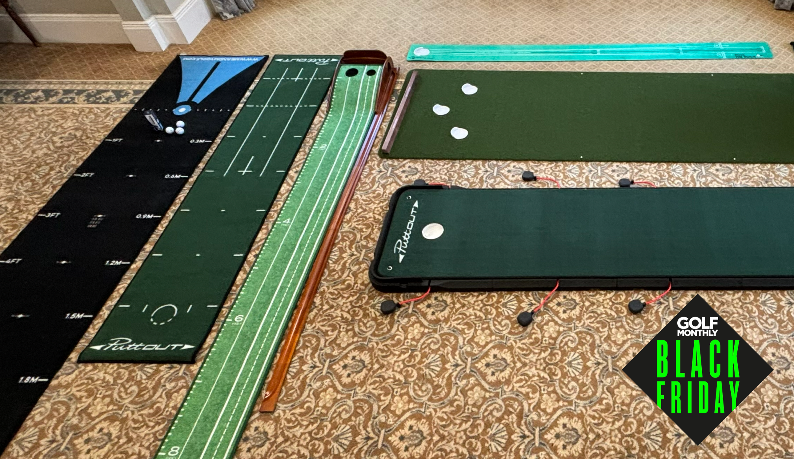 A number of different putting mats 