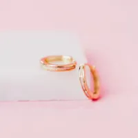 14. Pink Opal Huggie Hoop Earrings