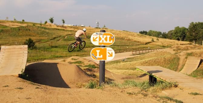 Sean Leader works on his one-hander at the Valmont Bike Park