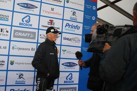 Charlotte Becker (Cervelo Test Team) give a TV interview after the race