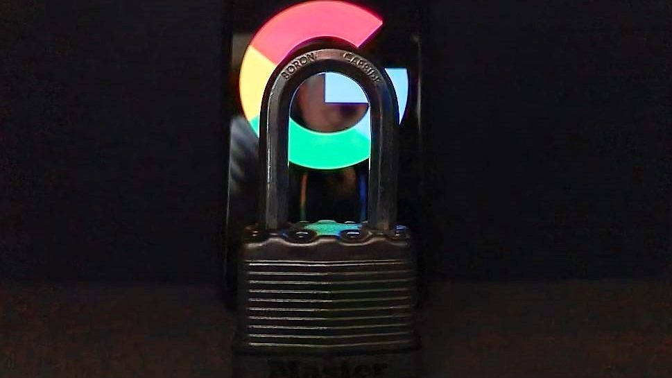 A lock in front of an Android phone