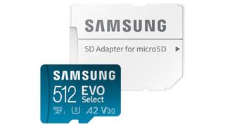 Två stycken Samsung Evo MicroSD Card visas upp mot en vit bakgrund.