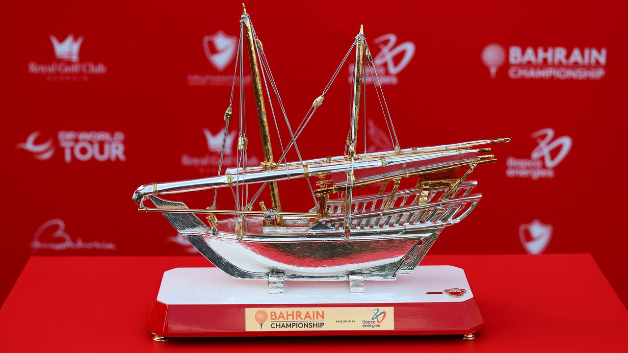 The Bahrain Championship trophy in 2024