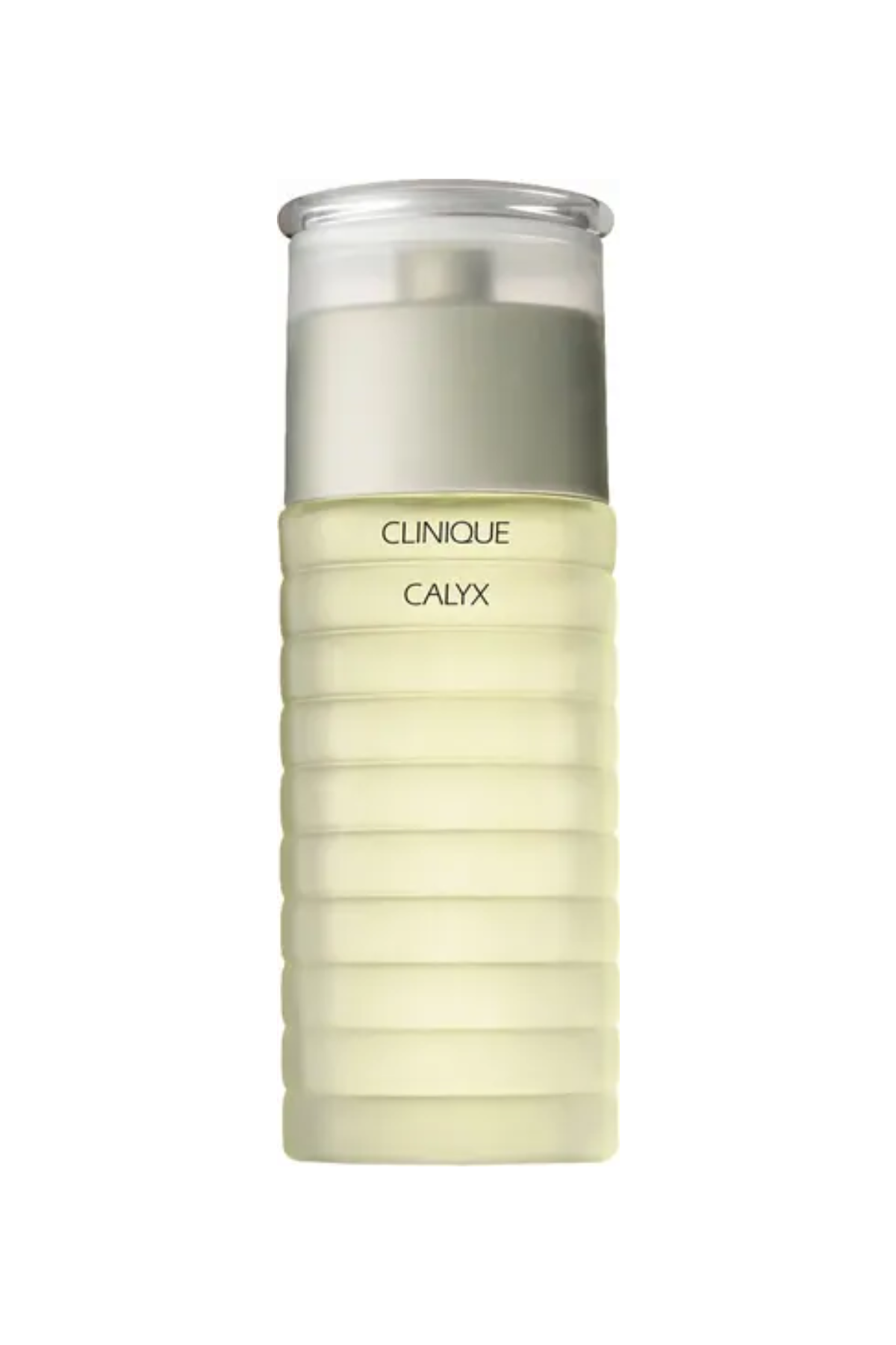 A bottle of Clinique Calyx perfume against a white background.