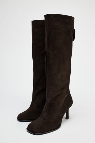 Wide Shaft Suede Boots