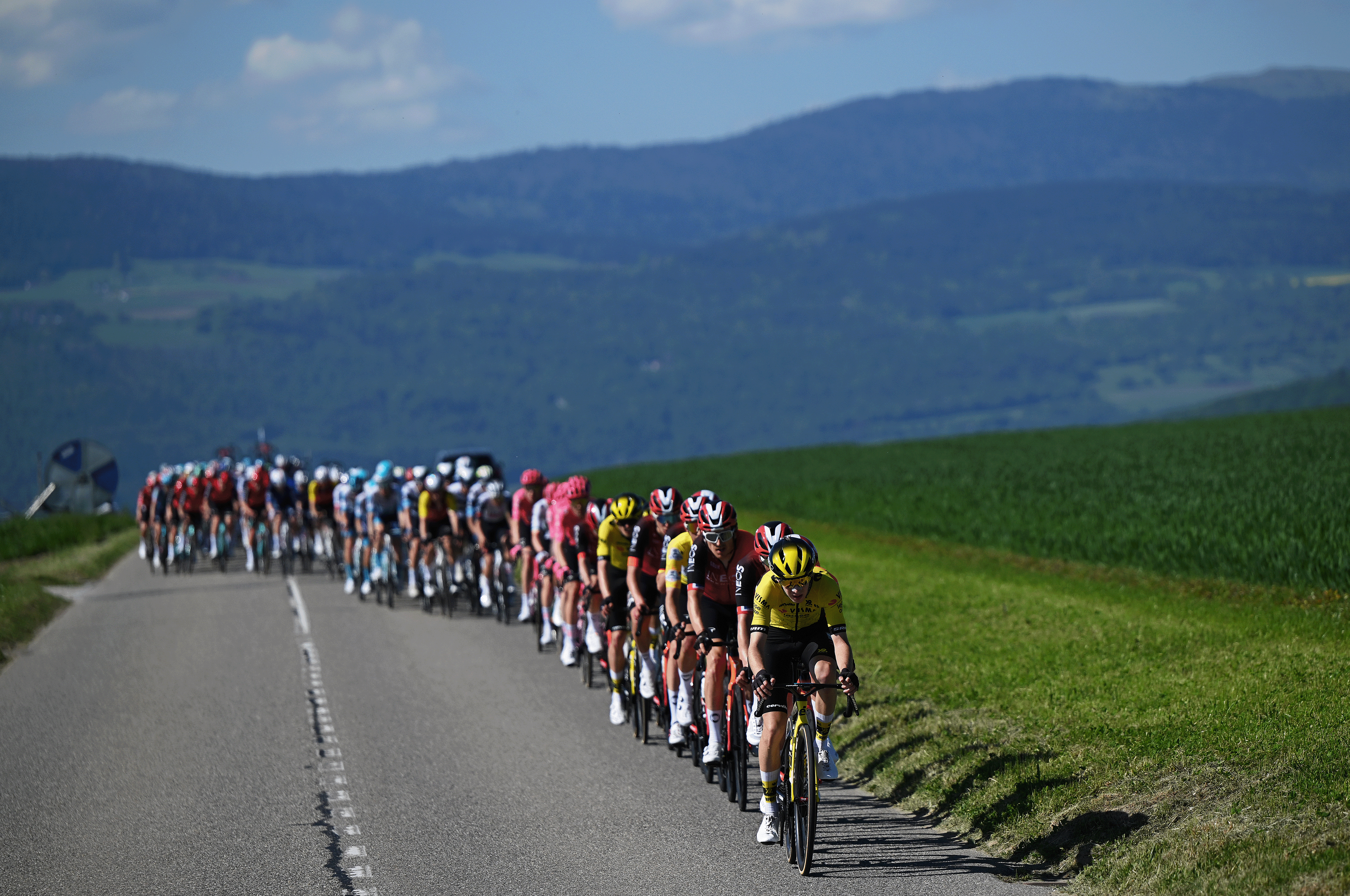 Ineos Grenadiers and Visma-Lease a Bike led the peloton for much of the stage