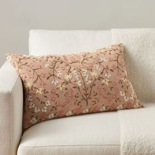 pottery barn floral pink cushion