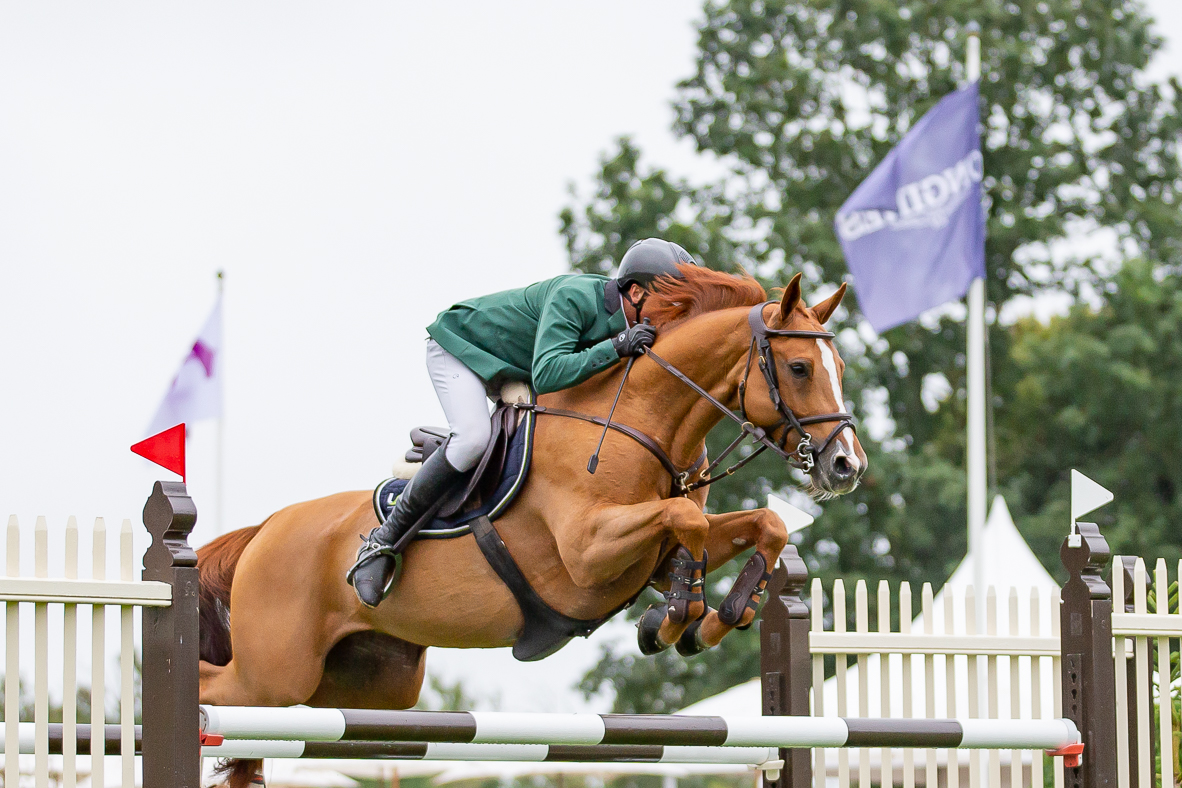 Francesco Turturiello riding Happiness to win the Royal International Vase at the Longines Royal International Horse Show at Hickstead