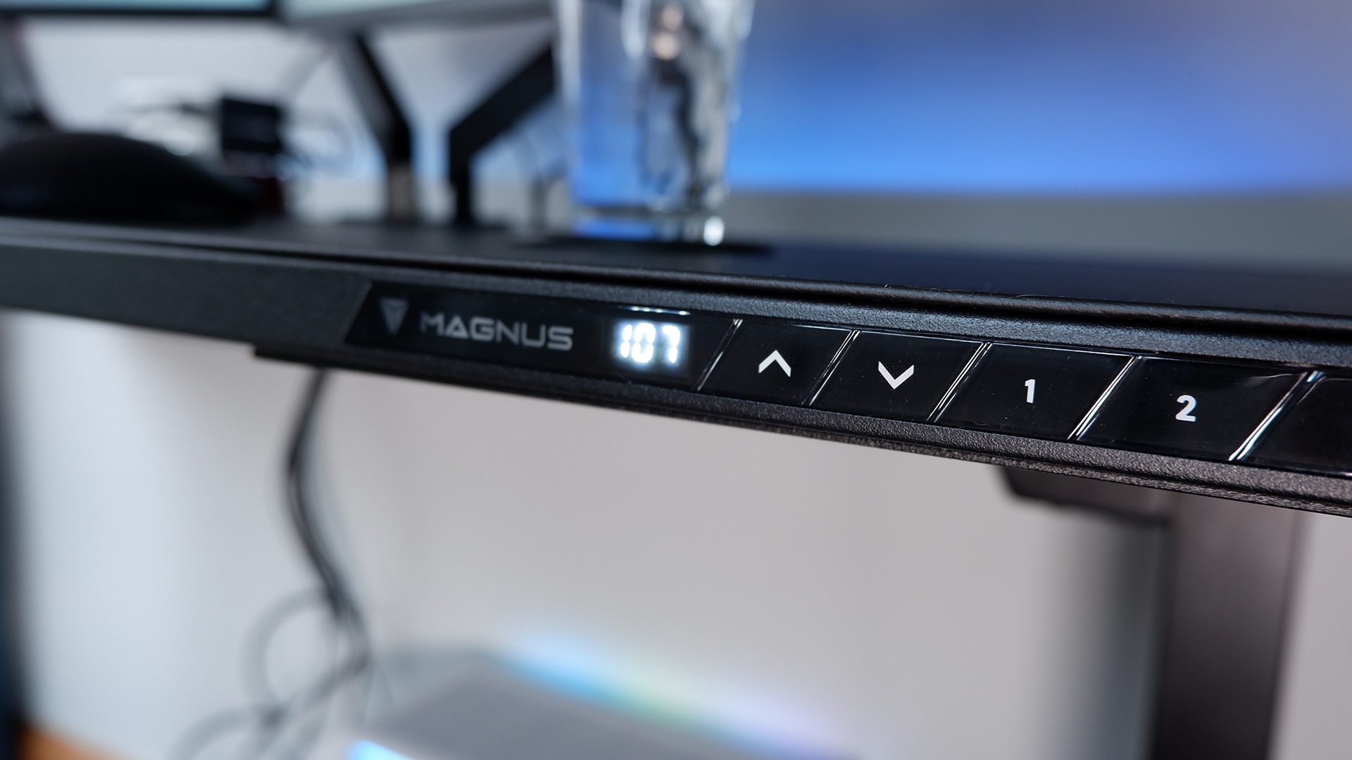 Secretlab Magnus Pro XL control panel lit up.