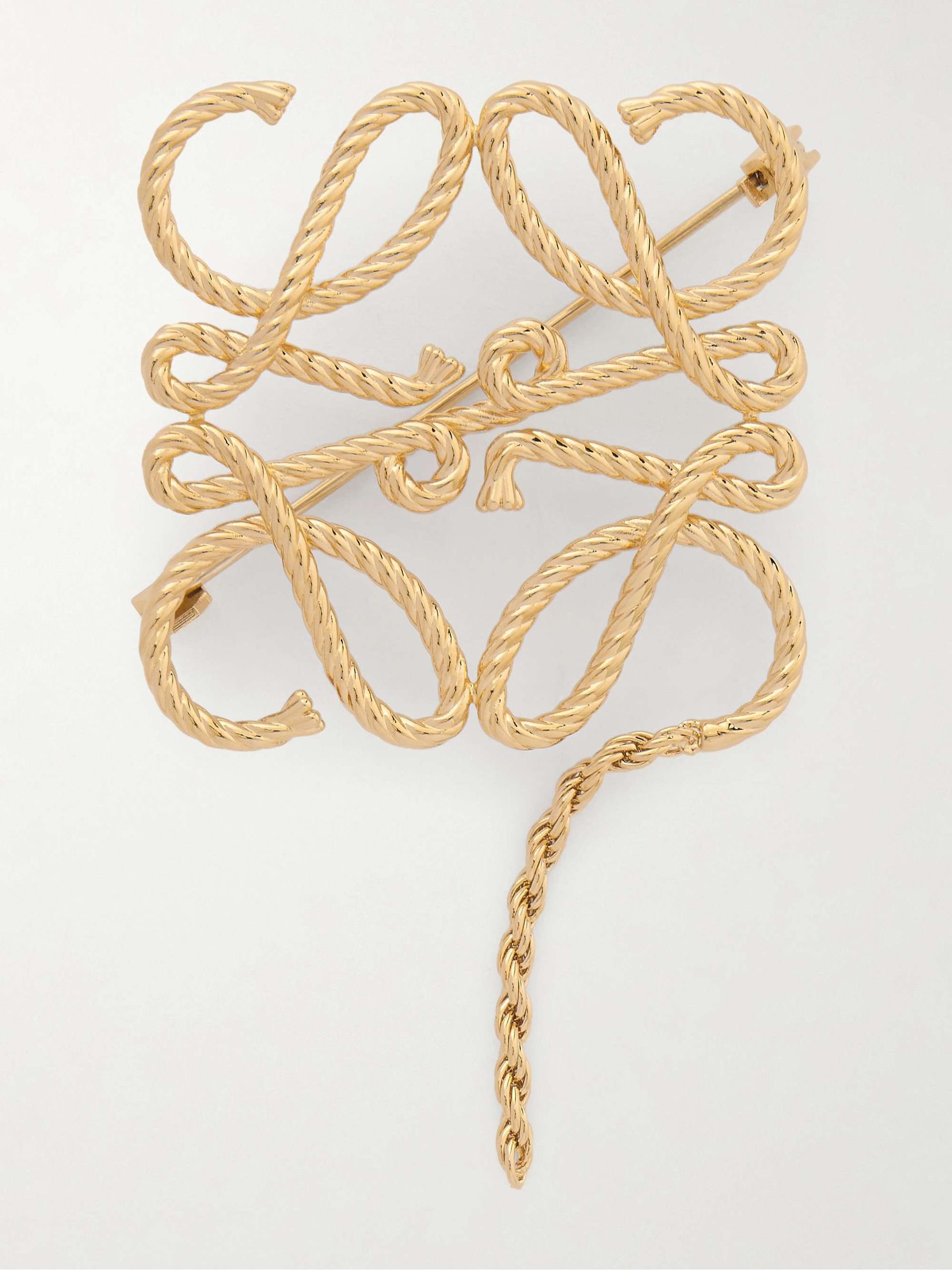 Anagram Rope Gold-Tone Brooch